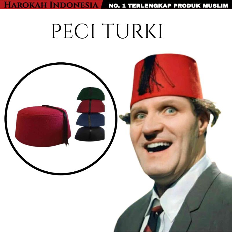 Peci Songkok Kuncir Sufi Aladin Turki Merah Maron Hijau Nomor 5,6,7,8,9