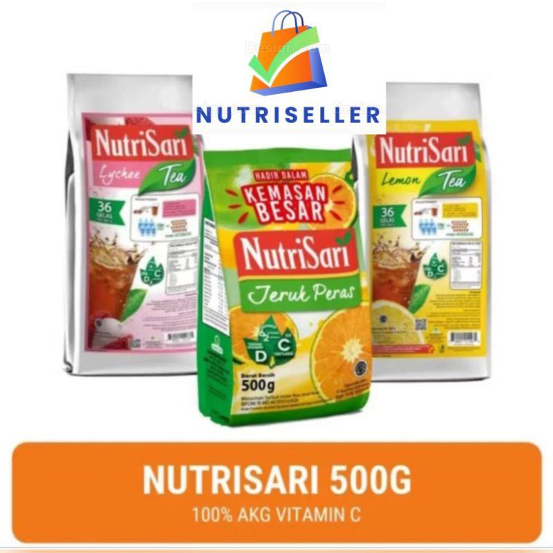 

NutriSar Jeruk Peras Refill 500gr -NutriSari Lemon Tea Refill 400gr / Leci Tea 400gr - Teh Rasa Buah Leci/Lemon