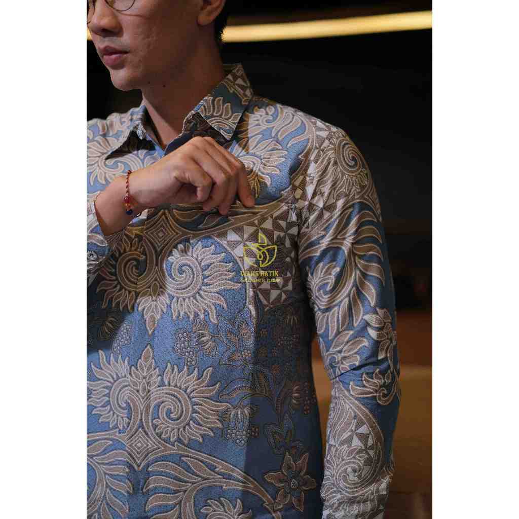 WAHS BATIK - Mahogra Doby Kemeja Batik pria BAhan Doby Kwalitas Premium Kelas Atas Berlapis Furing