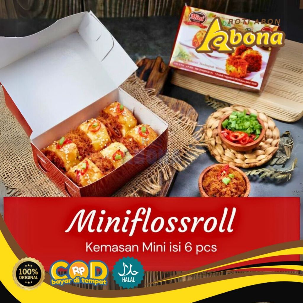 

Raosflossroll Mini roti abon gulung khas Purwakarta varian abon ayam original kemasan mini isi 6 pcs