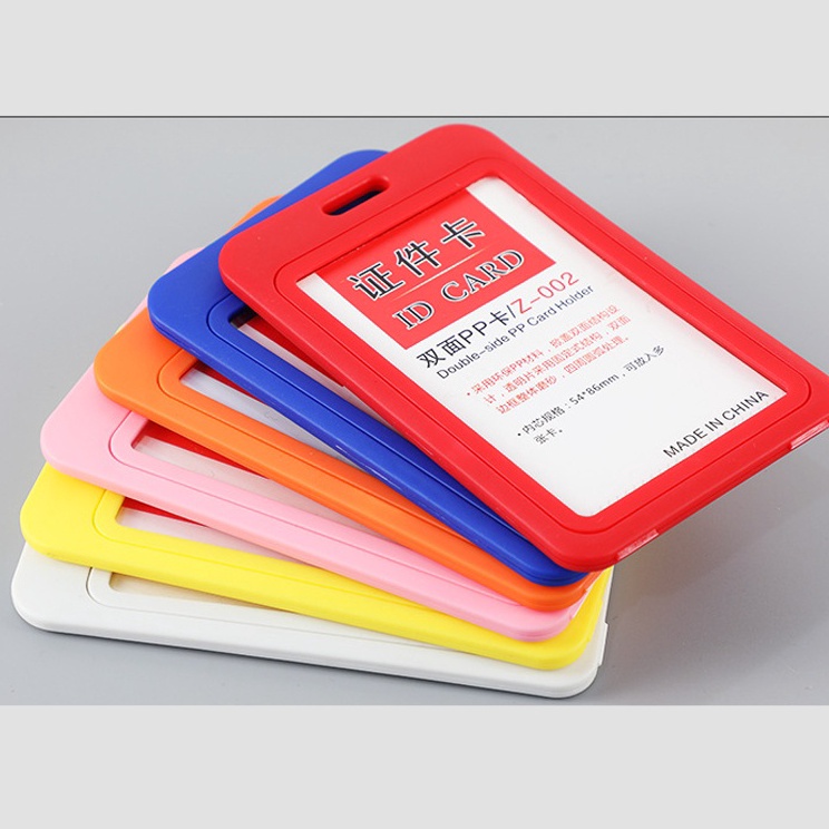 

Free Garansi Tempat Id Card Holder Vertical 2 Sisi 5pcs Frame Casing Id Card Name Tag 2 sisi Holder id Card Depan Belakang Terlihat Vertical 5pcs