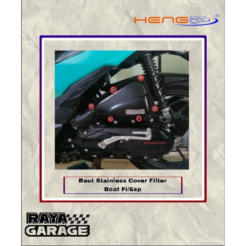 Baut stainless cover filter beat/scoopy fi/esp
