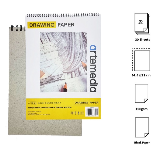 

Super Jualan Buku Gambar Sketsa Artemedia 15 gsm Drawing Paper Book A5 A4 Wire Bound Sketchbook