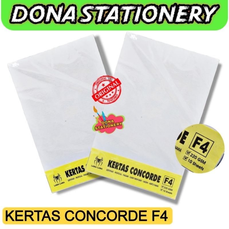 [ 1 Pack ] KERTAS CONCORDE F4 | FOLIO 220 grm | Kertas ConCorde Warna Putih | Kertas Concorde F4 | F
