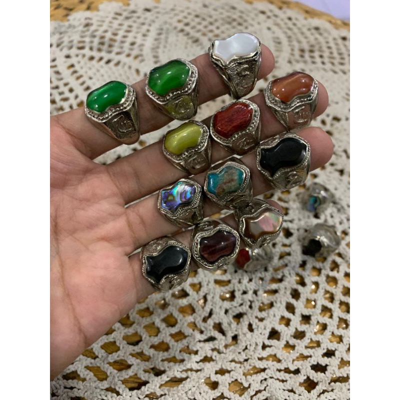 Cincin Terompah Nabi Batu Original berbagai macam batu