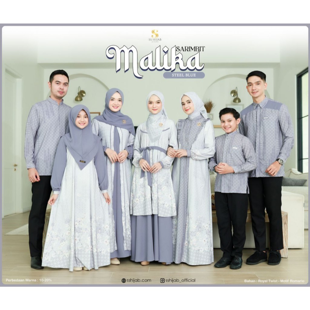 SS HIJAB SARIMBIT KELUARGA MALIKA - COUPLE KELUARGA - BAJU LEBARAN