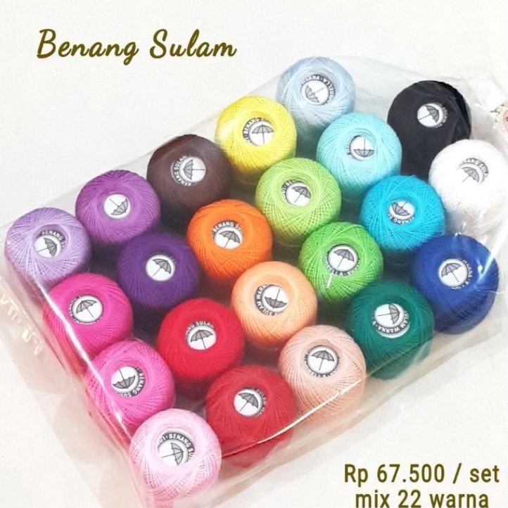 Segera Pesan 1set Benang Sulam Payung isi 2 roll mix  Benang Sulam  Benang Jahit  Benang sulam payun