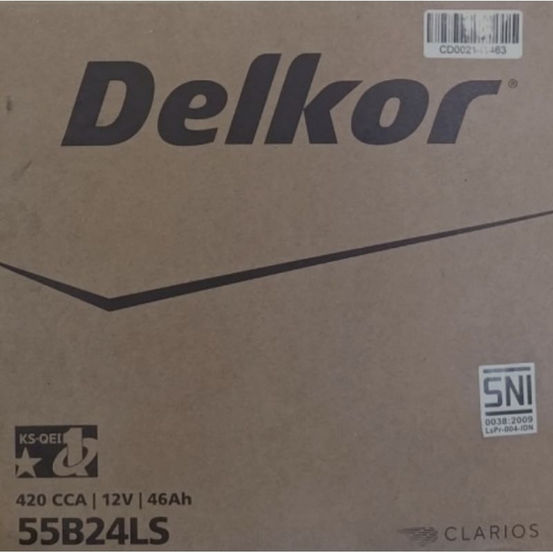 Aki MF Accu Battery Mobil Delkor  NS60LS / Aki Kering NS 60LS NS 60 LS / 55B24LS - ORIGINAL