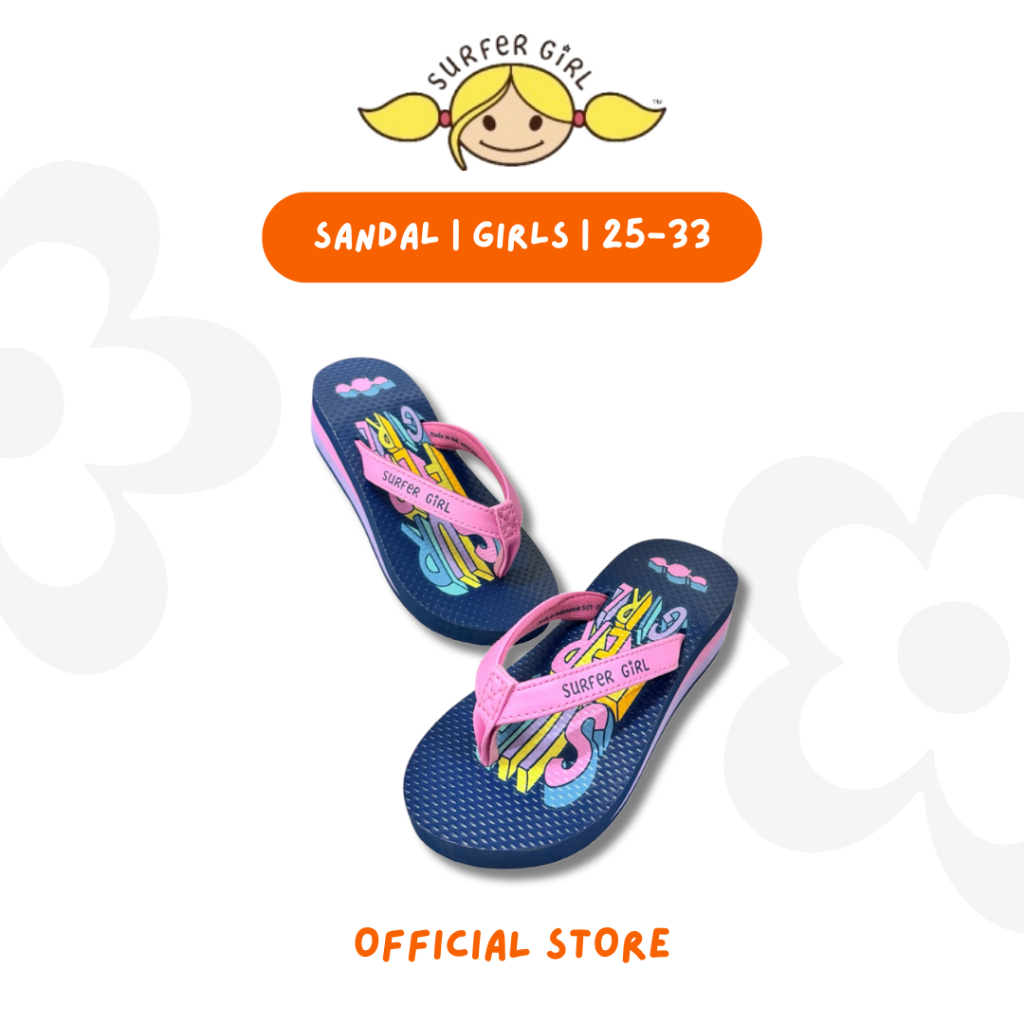 Surfer Girl Summer Fun Wedges Girls Sandal 242GFSN002BLU | Sandal Anak | Sandal Anak Lucu | Sandal A