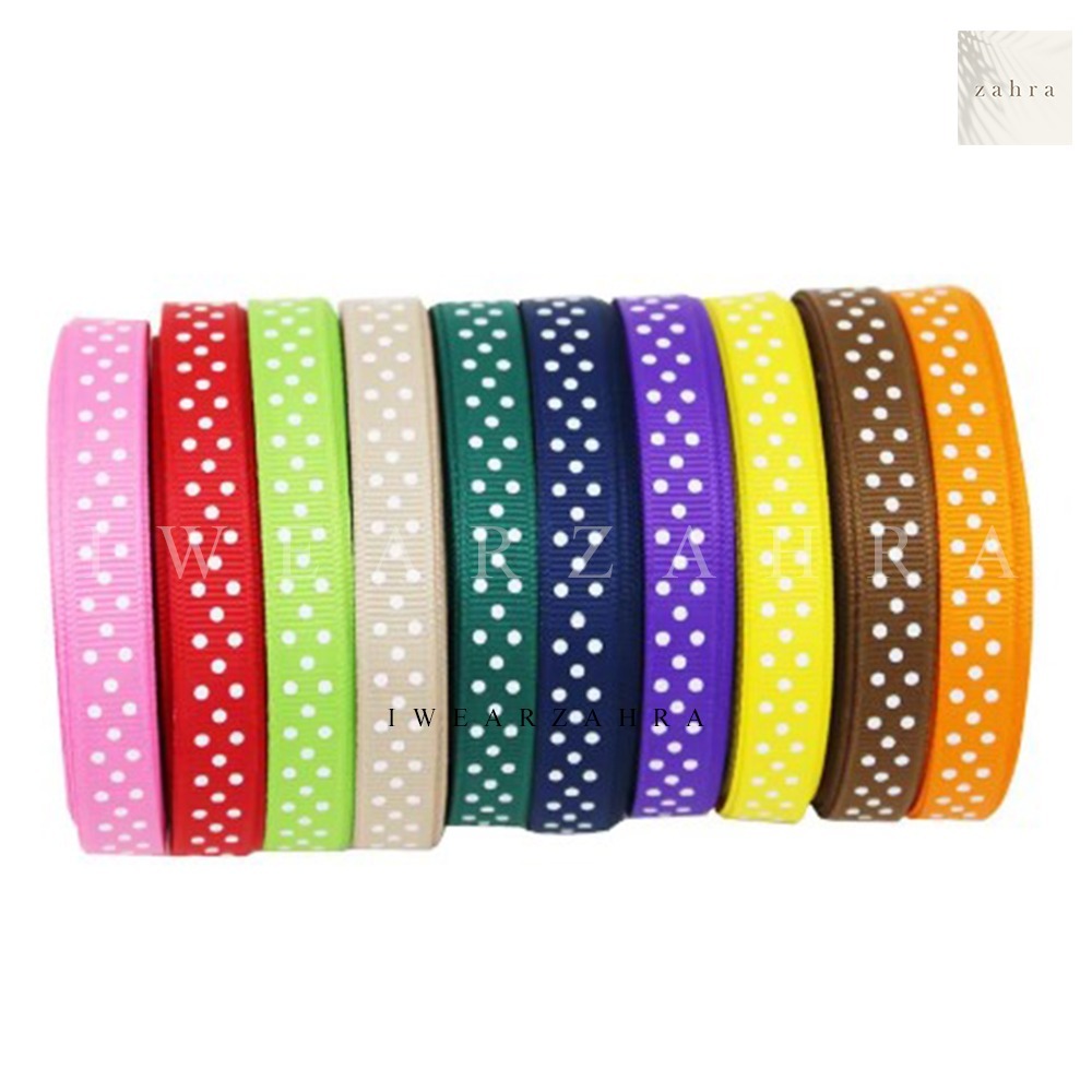 

PITA SATIN POLKADOT 1/2 INCH - Pita Hiasan Kado Bingkisan Aksesoris Hampers