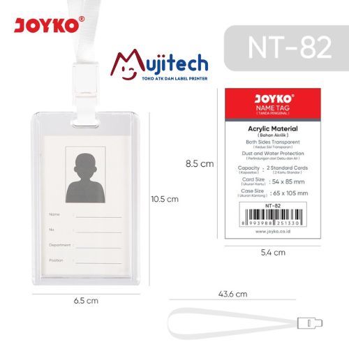 

JOYKO NAME TAG ACRYLIC 2 SISI TANDA PENGENAL ID CARD HOLDER 2 NT 82
