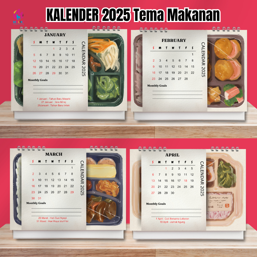 

Kalender Meja 2025 Tema Makanan