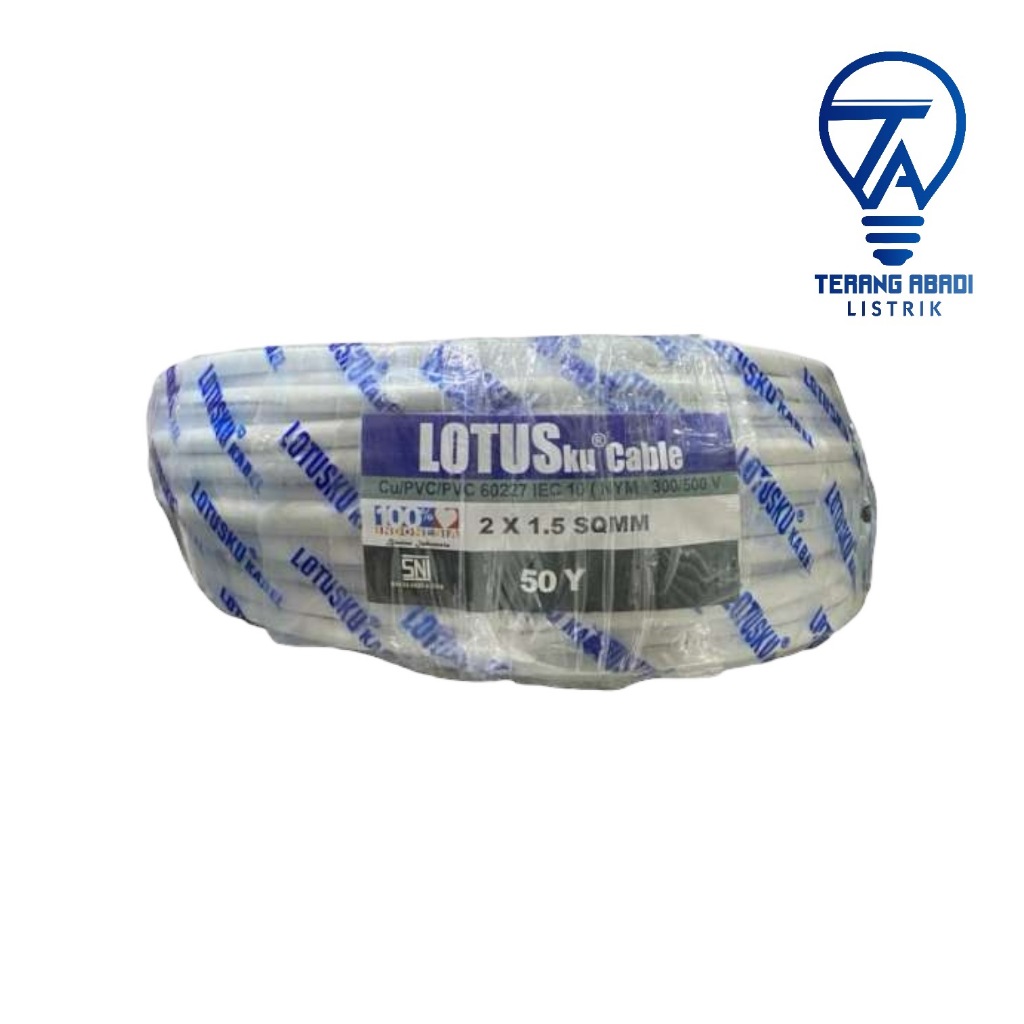 KABEL NYM PUTIH 2*1.5 50 MTR LOTUS