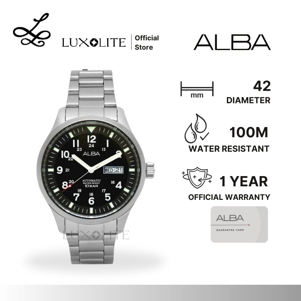 [Luxolite] ALBA Jam Tangan Pria Analog Signa AL4213/AL4213X1 Quartz Stainless Steel Strap