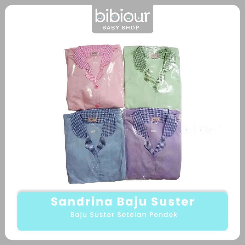 SANDRINA Ellite Baju Suster Setelan  Lengan Pendek - Celana Kulot ( RANDOM )