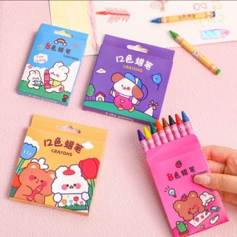 

Crayon Mini isi 8/ Crayon Mewarnai Anak Lucu Murah