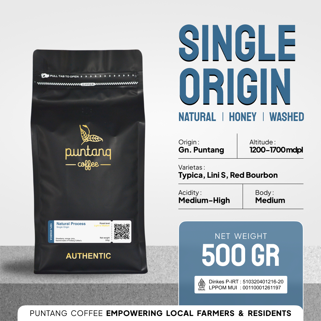 

Kopi Puntang Original 500 gram Arabika Natural Honey Fullwash Biji Bubuk Arabica Coffe Original Puntang Coffee