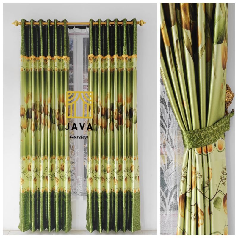 GORDEN BLACKOUT IMPORT MOTIP BUNGA TULIP HIJAU SMOKERING RING SILVER