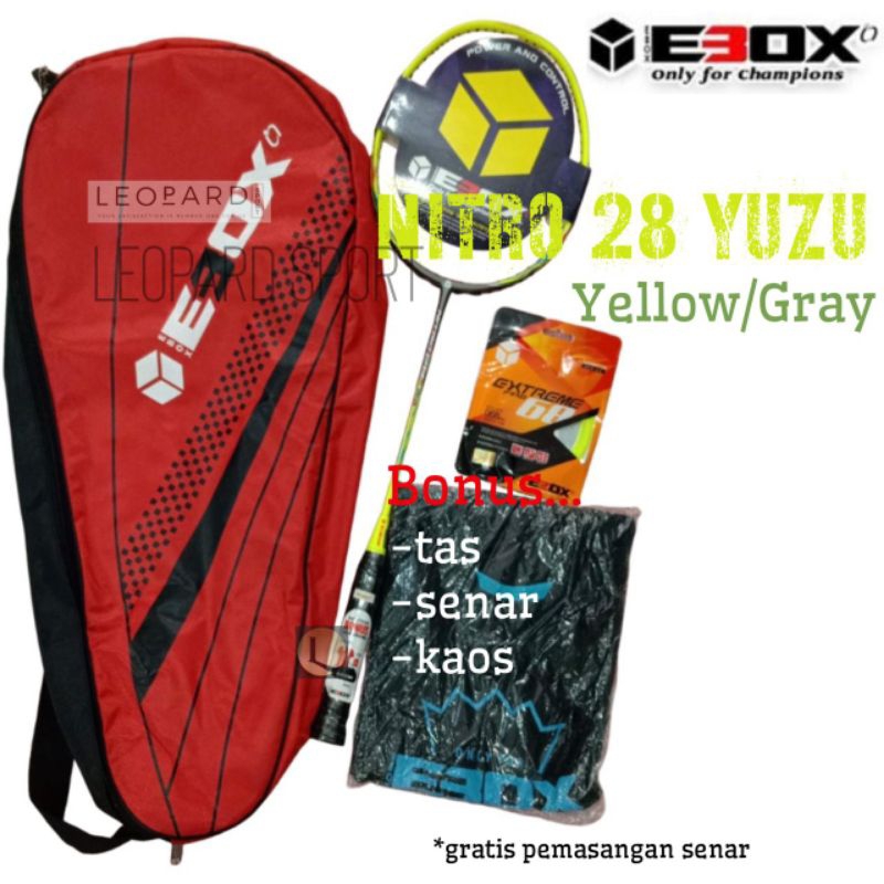 Raket Badminton Ebox Nitro 28 Yuzu Yellow / Gray