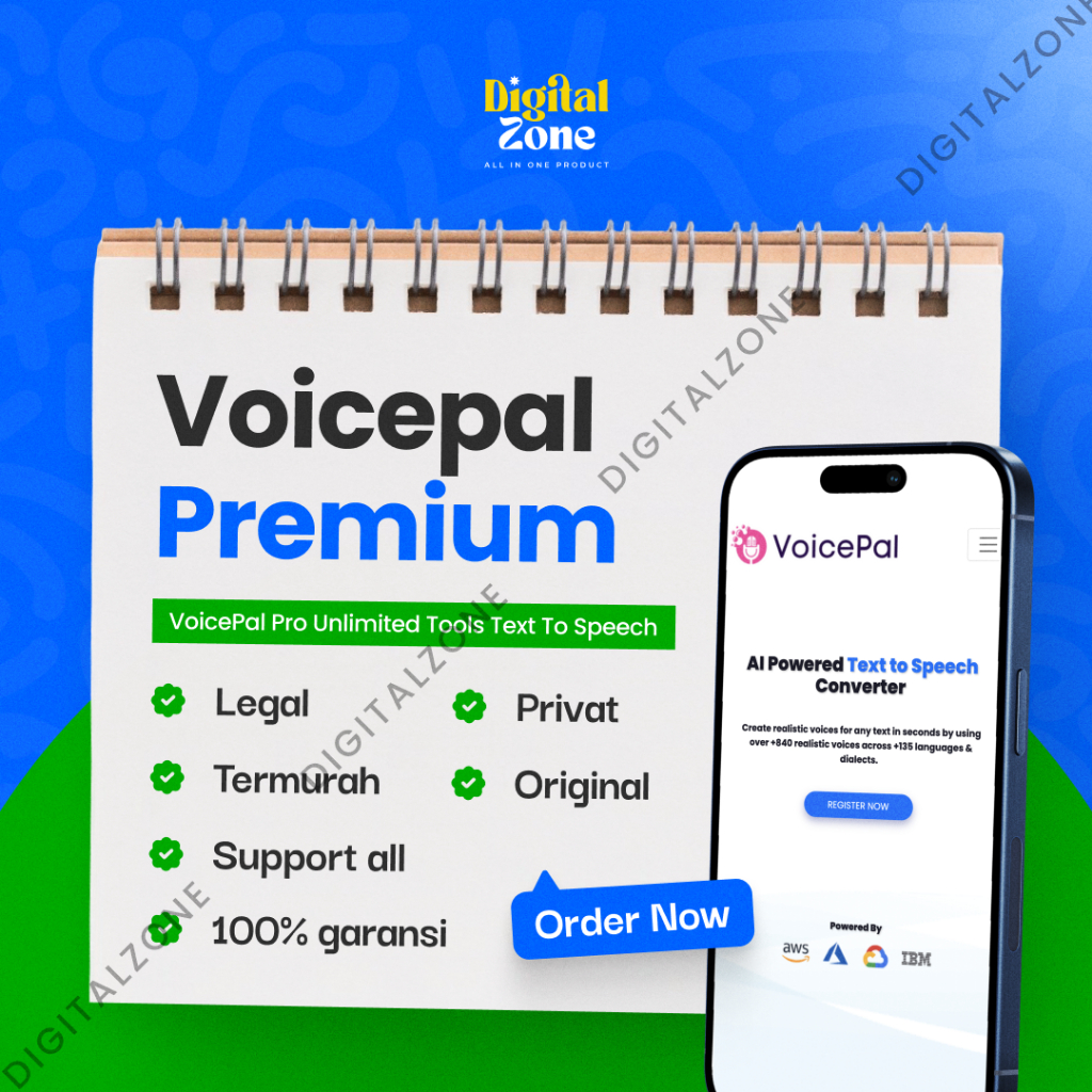 Voicepal AI Unlimited Tools Text to Speech Bahasa Indonesia Paling banyak di cari konten creator ful