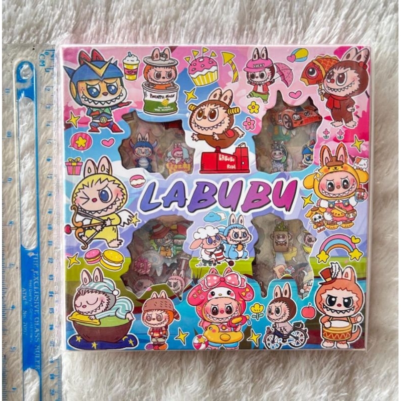 

stiker labubu waterproof isi 100 lembr stiker