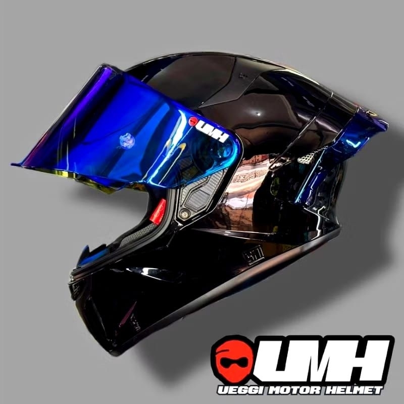 Helm full face Kyt Tt Course Black glosy Paket ganteng Visor Iridium