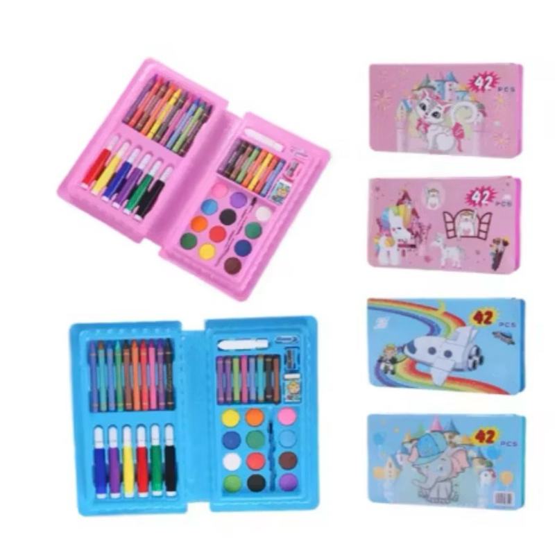 

( CLS ) Crayon Mewarnai 42Pcs / Crayon Lukis Anak / Set Alat Melukis Menggambar Anak Lengkap