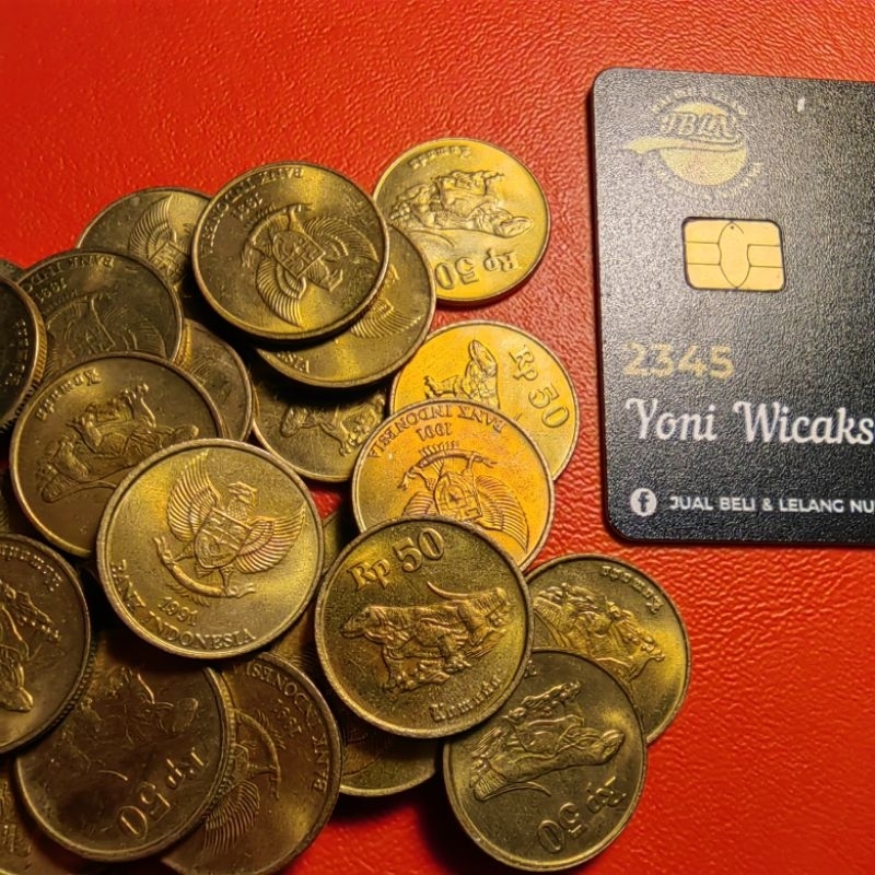 koin kuno 50 rupiah tahun 1991 gambar komodo. GRESS