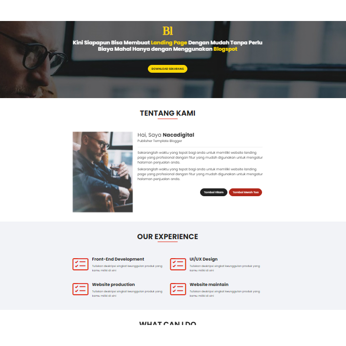 Template Blogger Landing Page Murah dan Full Responsive T013