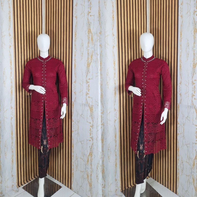 Tunik Shanghai Brokat/Tunik Brokat Modern/Tunik Muslimah Elegan/Tunik Simple Brokat/Tunik Brokat Wis