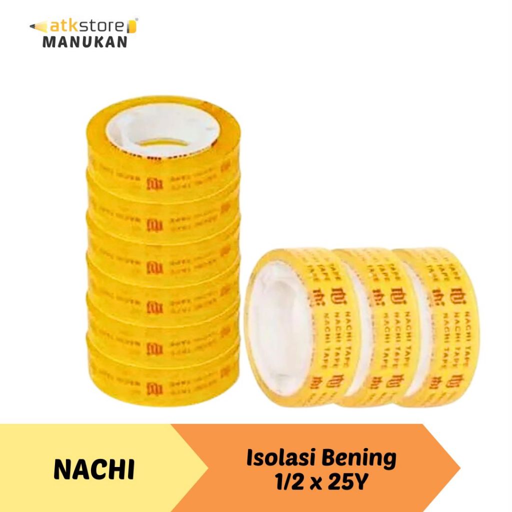 

Nachi Isolasi Bening 1/2 x 25Y Solasi Bening Selotip Isi 1