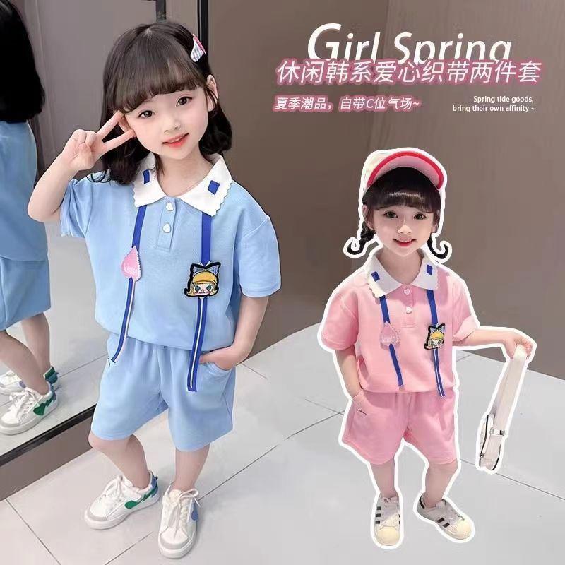 Hannata.Kids- Setelan Anak Perempuan Import 1-5tahun / Baju Anak Perempuan Bangkok 1set Lengan pende