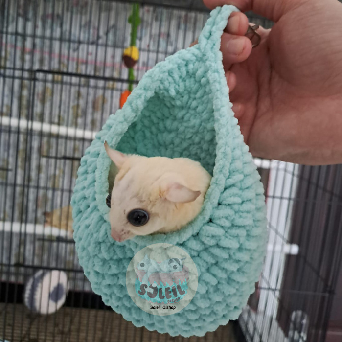 Sugar Glider Sleeping Pouch Rajut | Oval Hanging Pouch Style