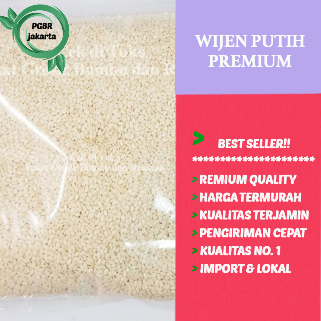 

PREMIUM WIJEN PUTIH 50 GR / WHITE SESAME SUPER 50 GR / WHITE SESAME / BIJI WIJEN PUTIH