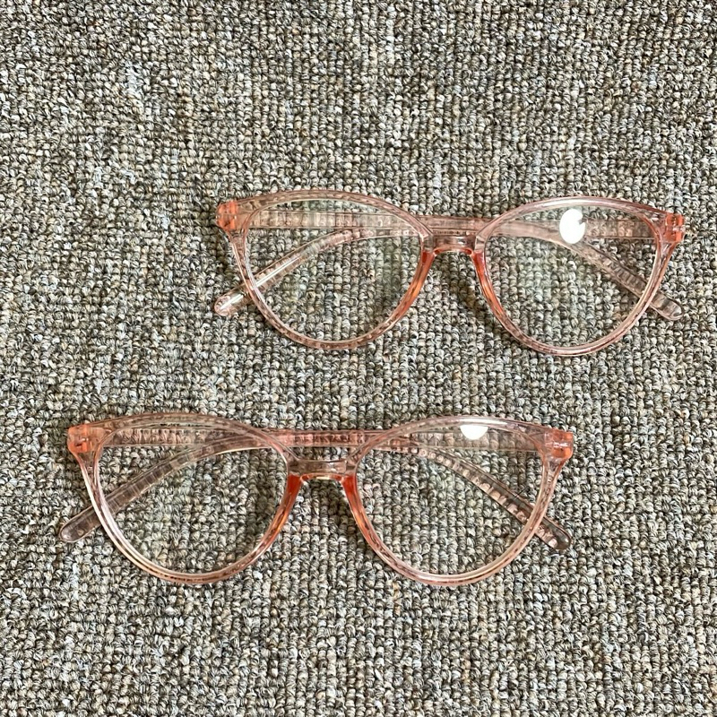 Kacamata Wanita/Pria Fashion Anti Radiasi Lensa Transparan Sunglasses Pink