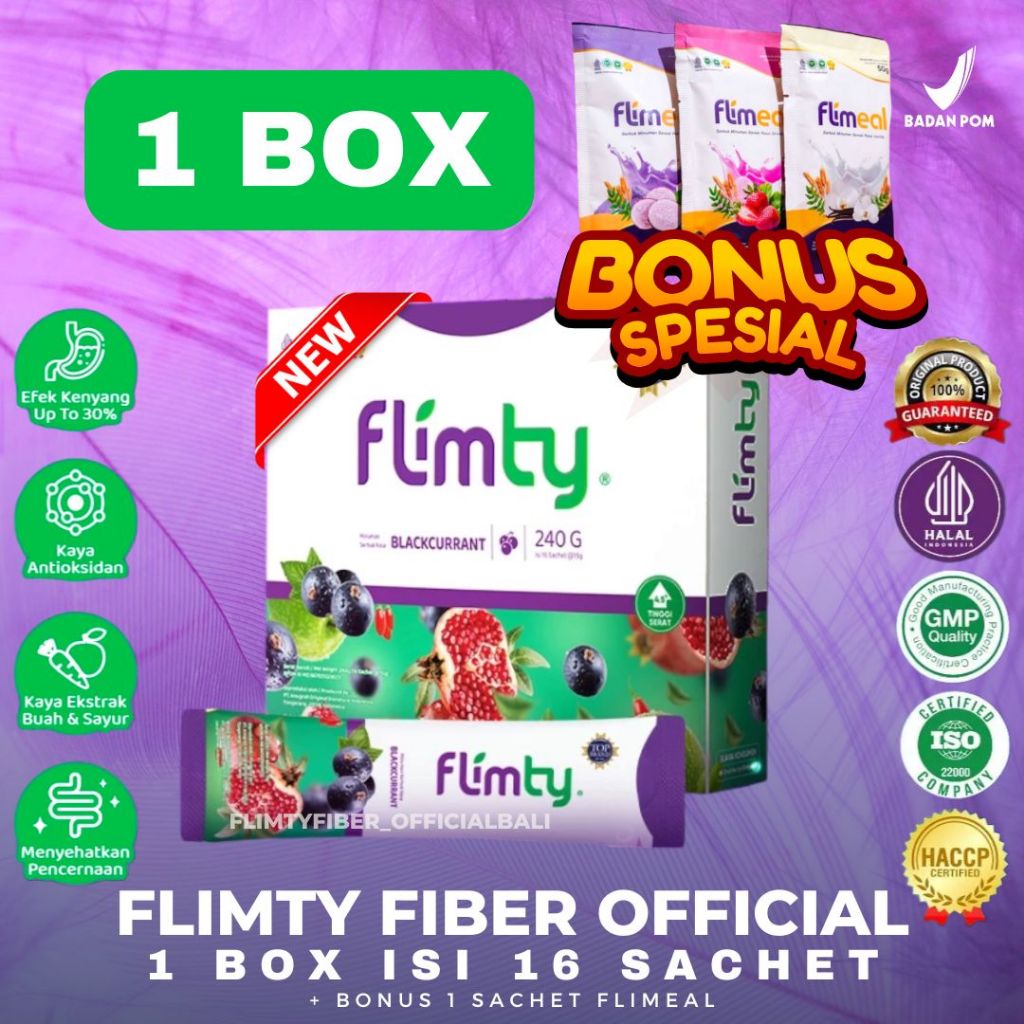 

Terbaru Flimty Fiber Detox - 1 Box isi 16 Sachet