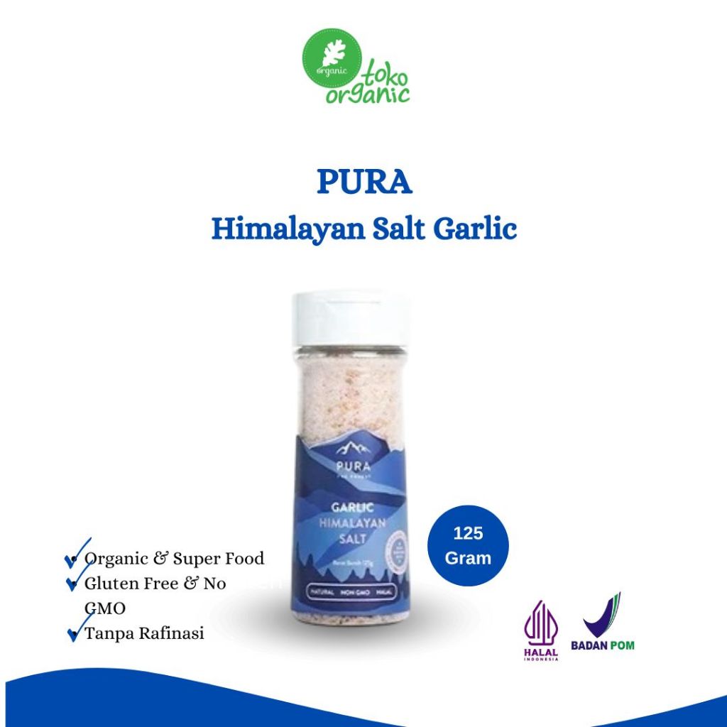 

PURA Garlic Himalayan Salt (125gr) Garam Himalayan, Garam Sehat, Garam Tanpa Rafinasi, Garam Natural, Garam Organic, Garam Pink Himalayan