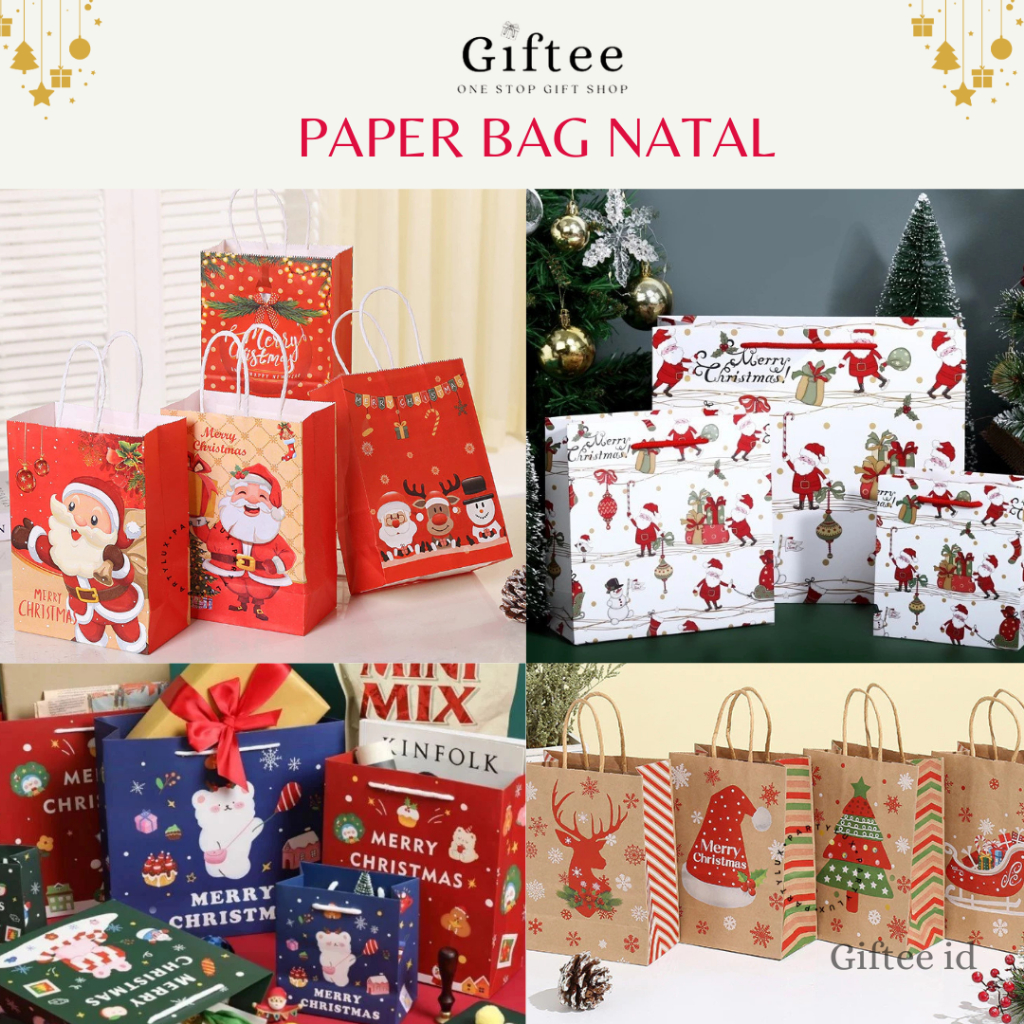 

PAPER BAG MOTIF NATAL CHRISTMAS EDITION PAPERBAG PREMIUM SHOPPING TAS KOTAK KERTAS GOODIE KANTONG BELANJA HAND BAG WARNA COKLAT SANTA SINTERKLAS GIFT KADO HADIAH PARCEL SOUVENIR HAMPERS MERRY CHRISMAS XMAS CHRIST MAS TAHUN BARU NEW YEAR MURAH BY GIFTEE ID