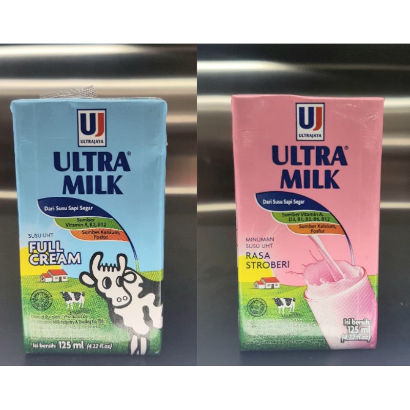

Ultra Milk 125 ml Susu UHT Variant Full Cream/Strawbery/Cokelat