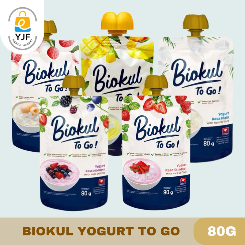 

Biokul Yoghurt To Go / Yoghurt Pouch Plain / Yogurt Rasa Mixberry / Mangga / Leci / Blueberry - 80g