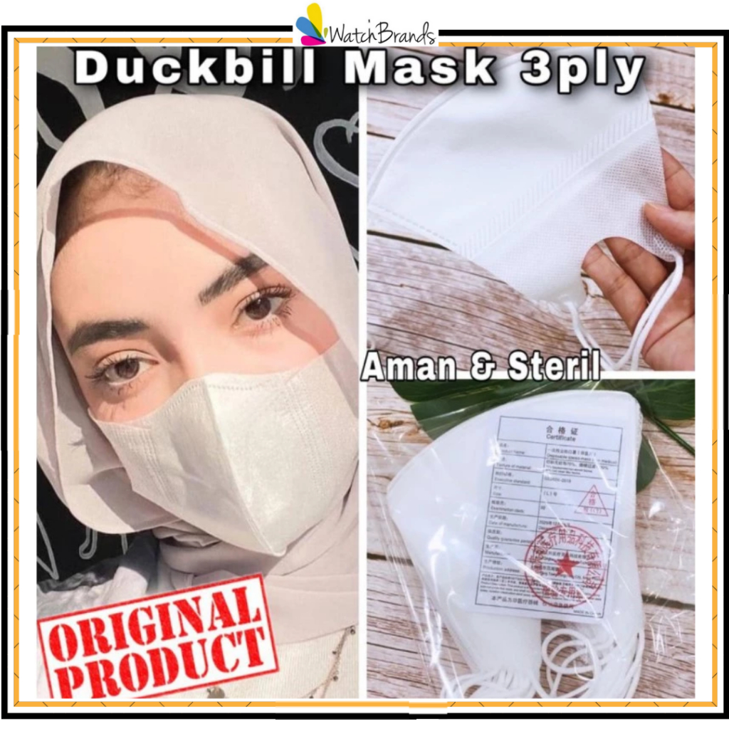 WBS Masker Duckbill 3ply Dewasa Hitam Dan Putih Face Mask Earloop Dispossable Anti Virus Ecer Isi 10