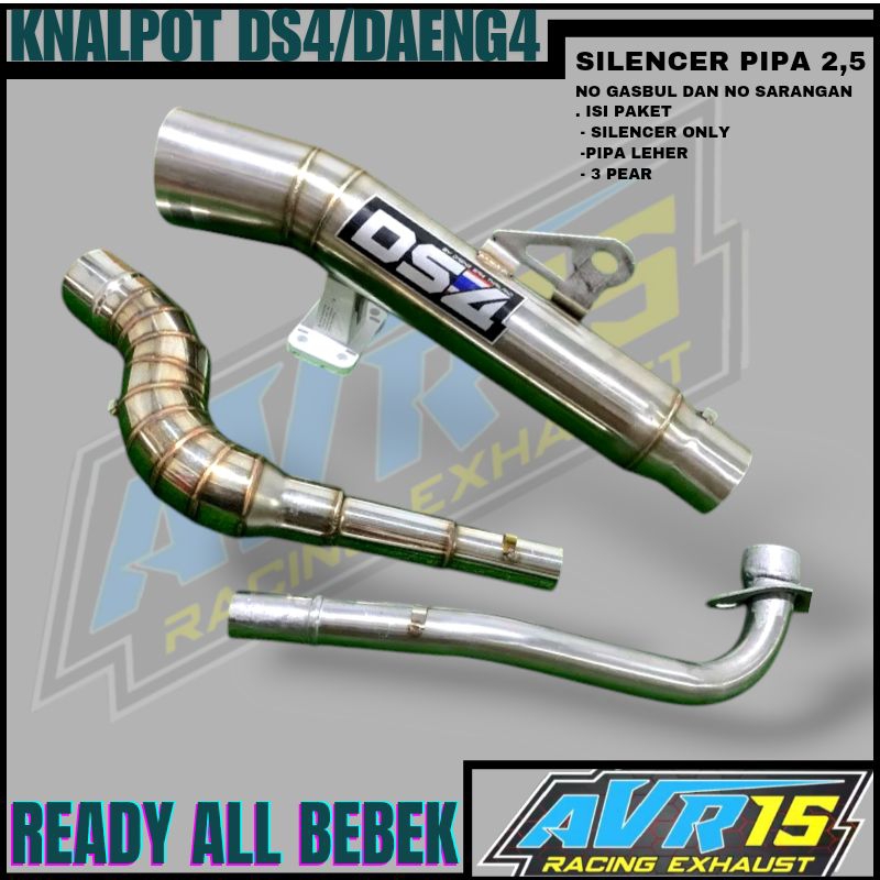 Knalpot Ds4/DAENG4 Supra125 Revo Jupiter Blade Vega SMAZ GREND Shogun  Kirana dll