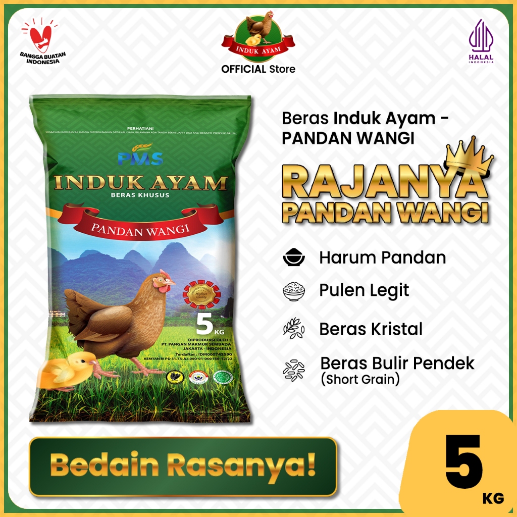 

Beras "KHUSUS" INDUK AYAM - PANDAN WANGI 5 kg - Beras Khusus - Wangi Pandan Wangi - Beras Kristal - Pulen Legit - Produk Indonesia