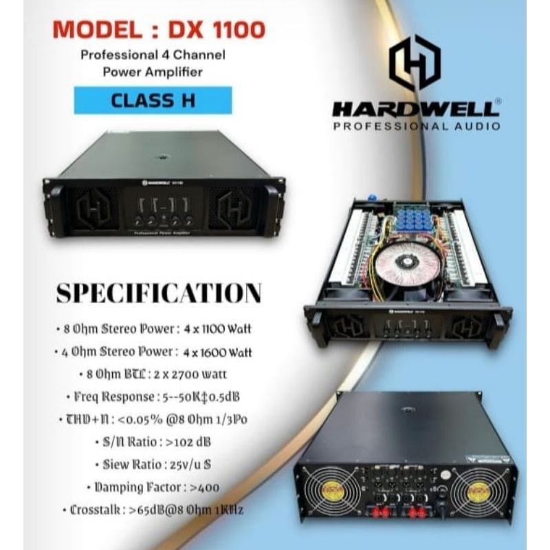 Power Amplifier HARDWELL DX-1100 / DX1100 power 4 channel Original