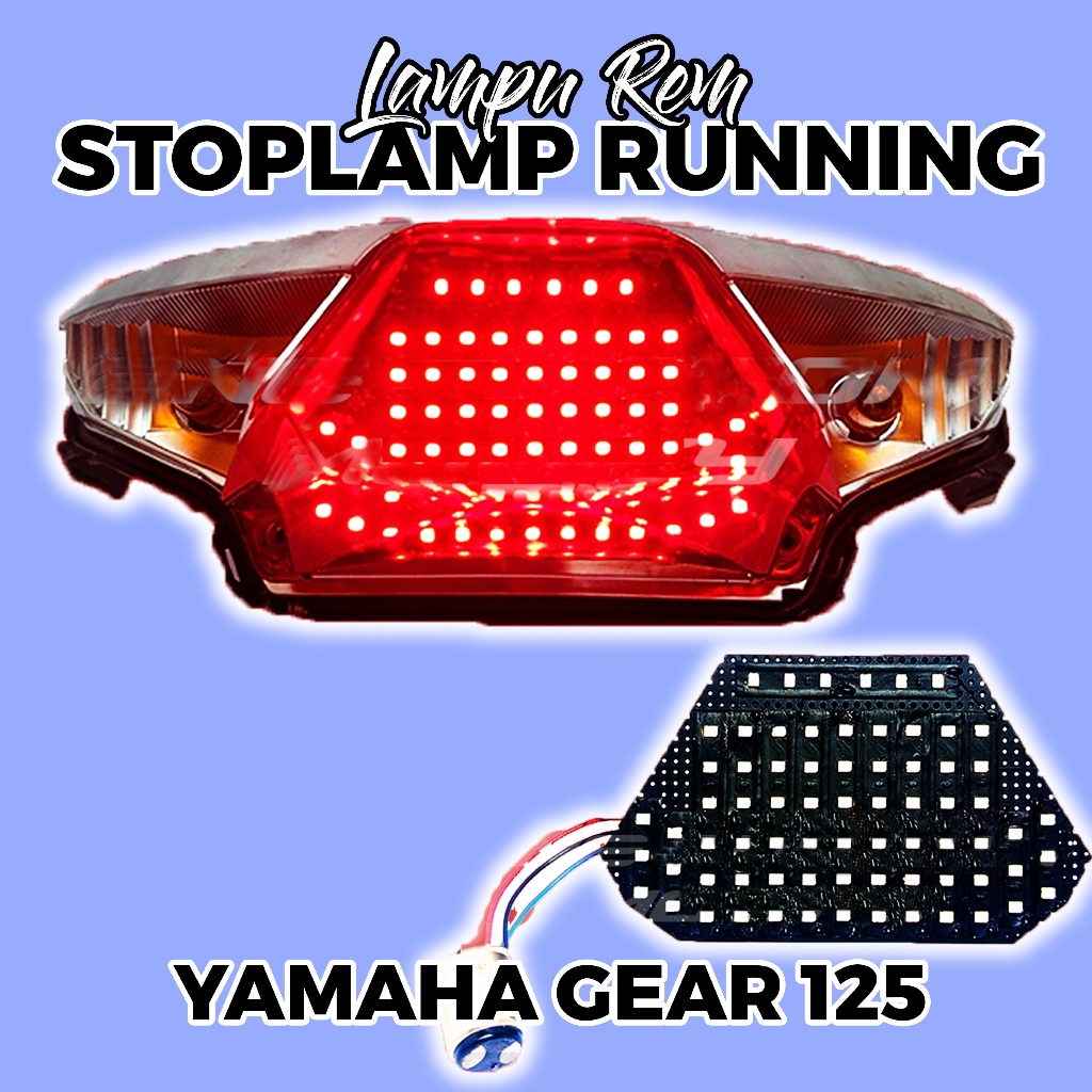 LAMPU REM BELAKANG RUNNING YAMAHA GEAR 125 TINGGAL PASANG / LAMPU VARIASI TOPLAMP RUNNING YAMAHA GEA