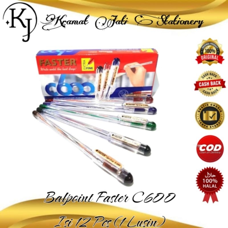 

Balpoint Faster C600 Isi 12 Pcs (1 Lusin)