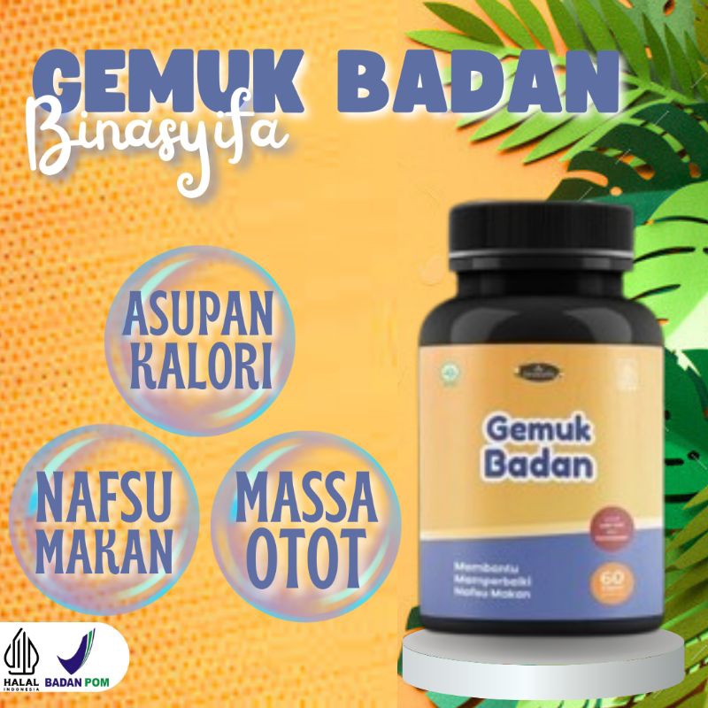 Gemuk Badan Kapsul Penambah Nafsu Makan BPOM Isi  60 Kapsul Original Aman Busui