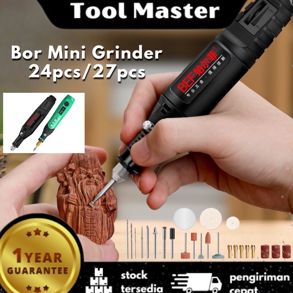 Harga Terbaik  Tool Master GARANSI 1 TAHUN13W Mesin Mini Grinder 2724pcs Grafir Bor Gerinda Ukir ger