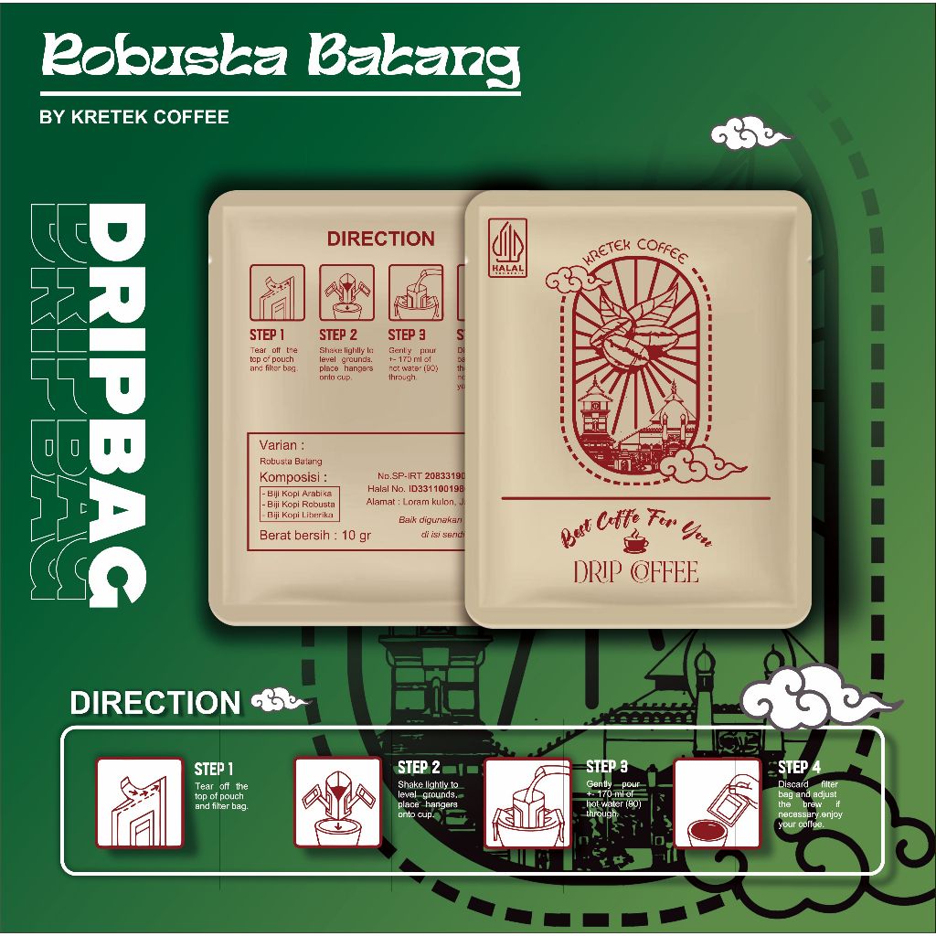 

Dripbag - Kopi Batang / Robusta Batang / Kopi Batang Jawa Tengah/ Kopi Sachet / Kopi Drip Bag / Drip Bag Coffee / Kretek Coffee / Kopi Kudus