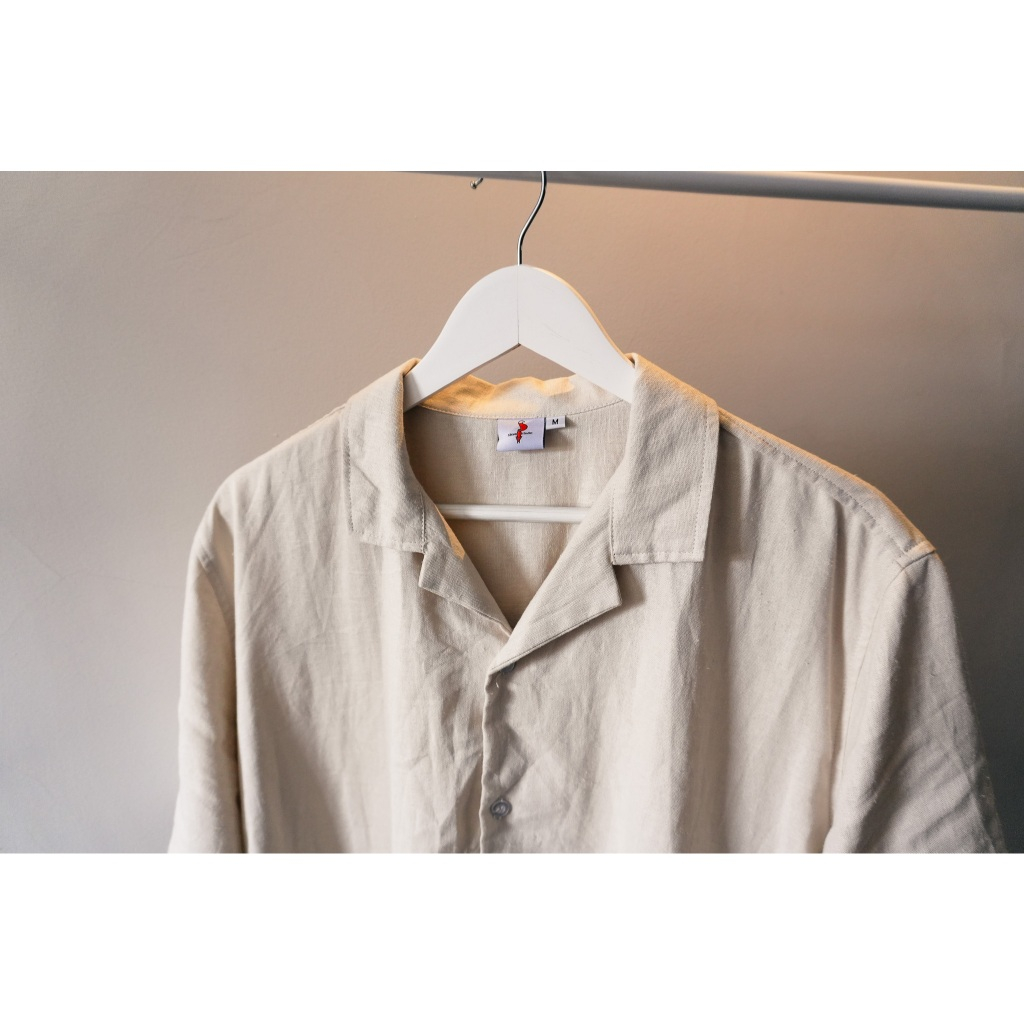 Bali Linen Open Collar Shirt | Oversize Fit | Kemeja Linen